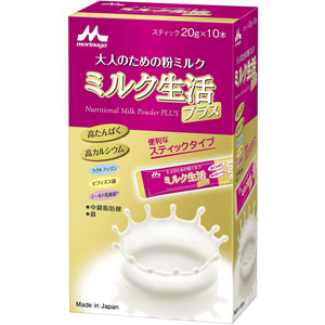 大人のための粉ミルク ミルク生活 プラス スティック 20g×10本 1個