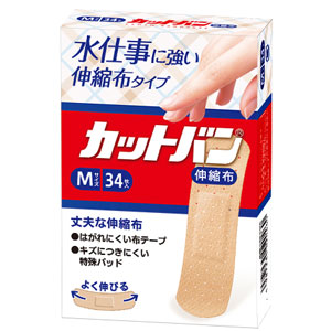 カットバン 伸縮布 Mサイズ 34枚入 1個