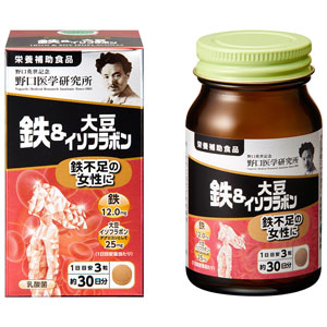 野口医学研究所 鉄＆大豆イソフラボン 90粒 1個