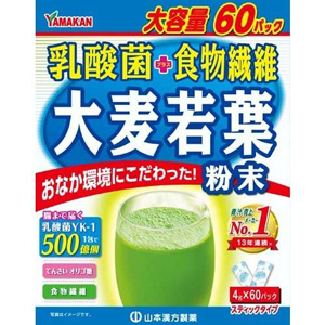 山本漢方 乳酸菌大麦若葉粉末100%  4g×60包 1個