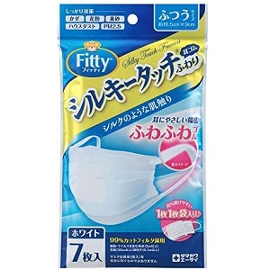 フィッティシルキータッチ耳ゴムふんわりホワイト ふつう7枚入 1個