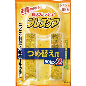 ブレスケア レモン味 つめ替え用 100粒(50粒×2) 1個