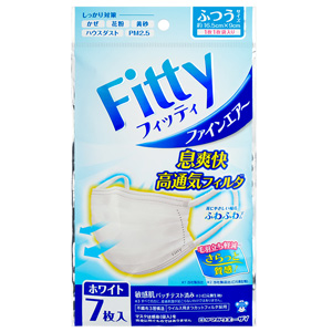 フィッティ ファインエアーマスク ホワイト ふつう 7枚入 1個