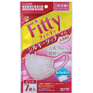 フィッティシルキータッチ耳ゴムふんわりピンク 小さめ7枚入 1個