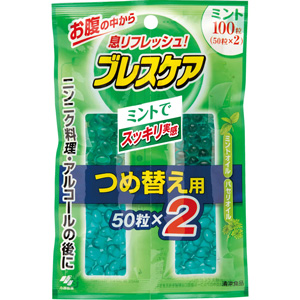 ブレスケア ミント味 つめ替え用 100粒(50粒×2) 1個