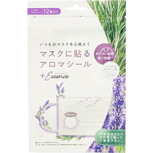 マスクに貼るアロマシール プラスエッセンス ラベンダー＆ローズマリーの香り 12枚入 1個