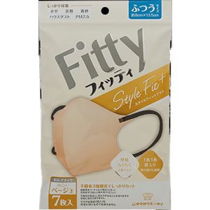 フィッティ スタイルフィットプラス立体 ハニーベージュ×ブラック ふつう 7枚入 1個