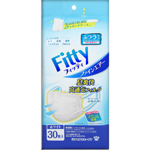 フィッティ ファインエアーマスク ホワイト ふつう 30枚入 1個