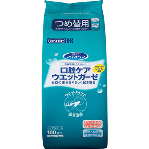 カワモト 口腔ケアウエットガーゼ  つめ替用100枚入 