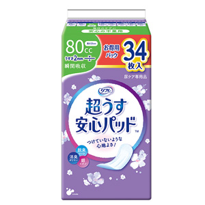 リフレ 超うす安心パッド 80cc お得用パック 34枚入